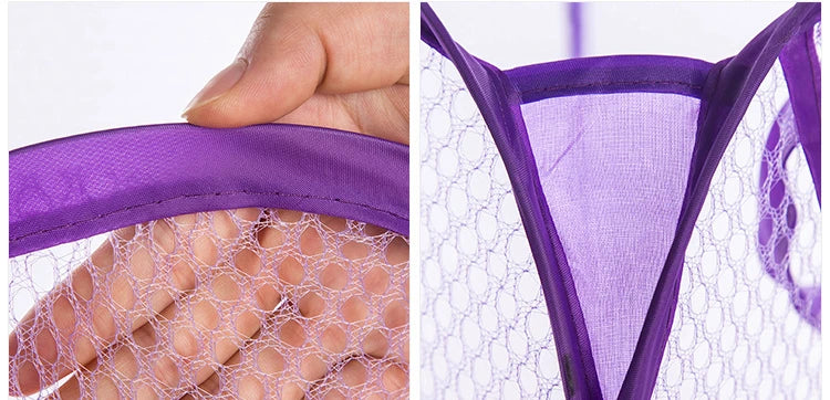 Hot 2PCS Folding Household Laundry Storage Basket Mesh Dirty Clothes Storage BasketToy Storage Bag Household Storage Bucket