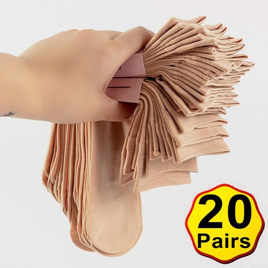 Spring Summer Women Soft Socks Thin Silk Socks Non-Slip Skin Solid Color Socks Transparent Ladies Breathable Sock