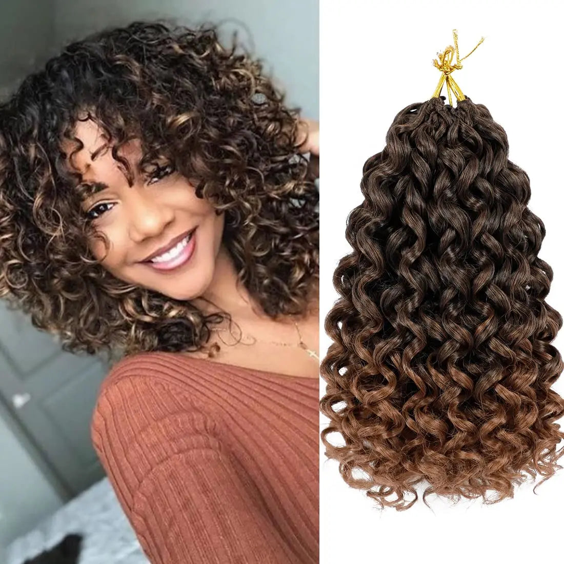 GoGo Curl Crochet Braids for Water Wave Crochet Hair for Black Women,12in Natural Black Deep Synthetic Braiding hair Extensions