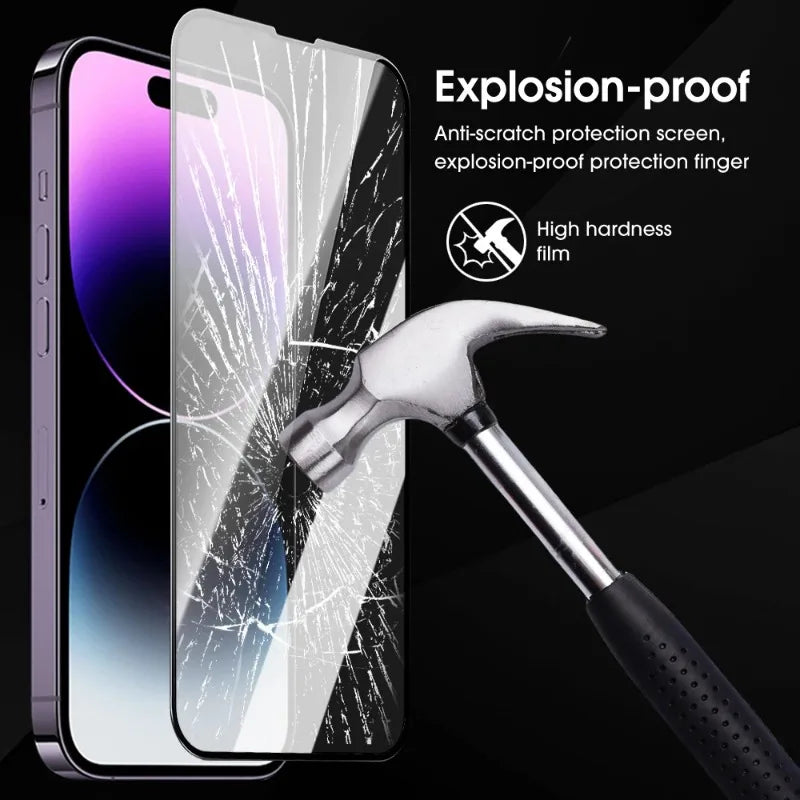Screen Protector For iPhone 16 Plus 16 Pro Max Full Glue Cover Tempered Glass Protective Films For iPhone16 Phone Accessories