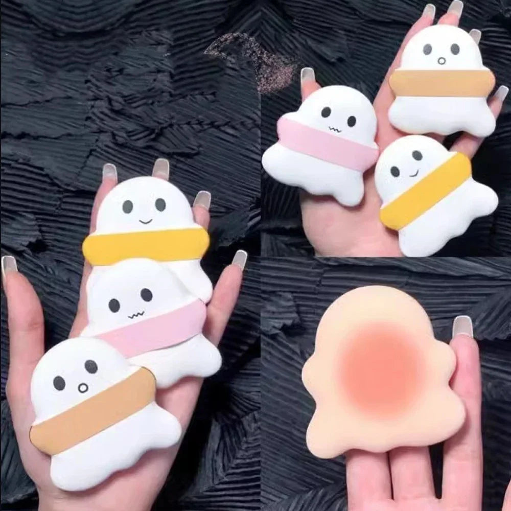 Finger Makeup Puff Mini Makeup Finger Sponge Cute Ghost Shaped Blender Powder Puff Air Cushion Blush Puff for Foundation Powder