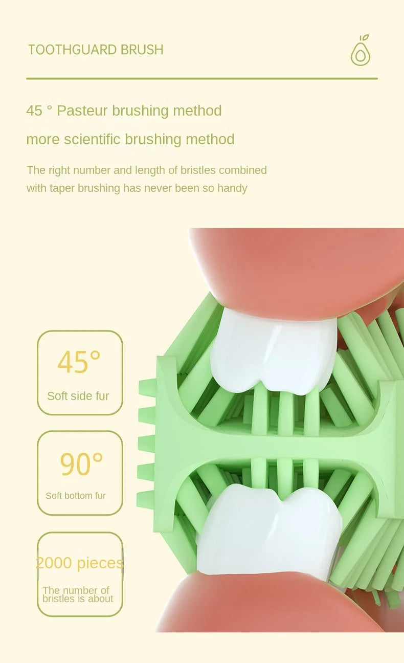 Children 360 Degree U-shaped Toothbrush  Boy Girl Silicone Teeth Child Oral Care Tools Kids Avocado Teeth Care Cleaning Teether