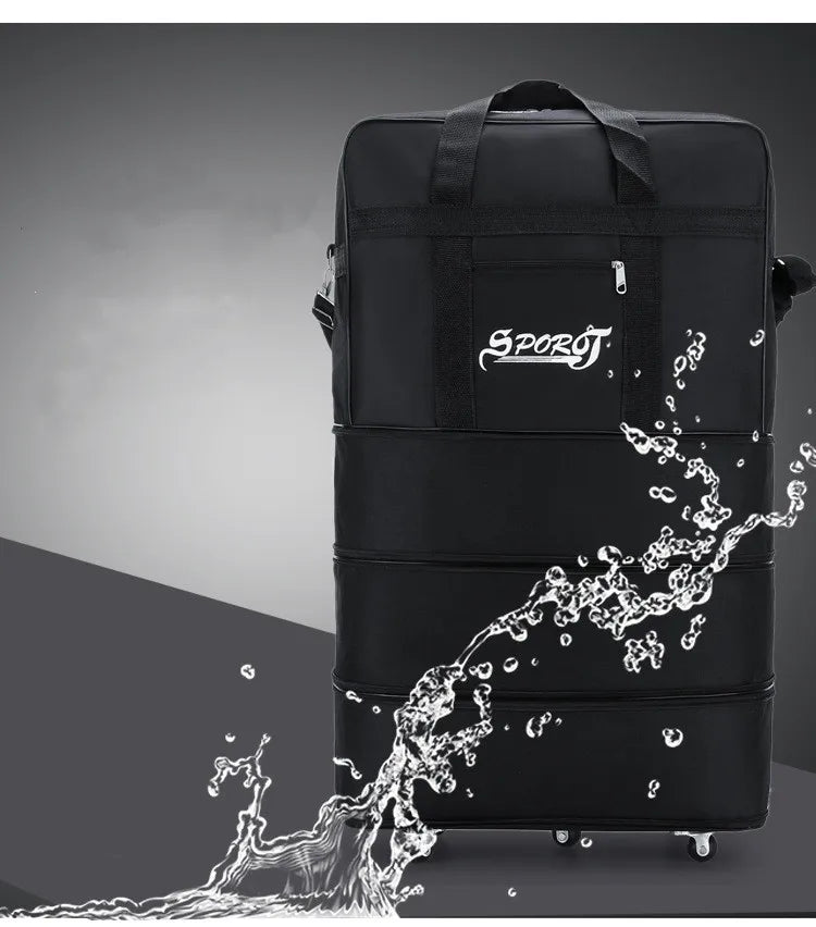 Foldable Luggage Bag  Airline Checked Bag Oxford Large Capacity Travel Universal Wheel Moving Storage Bag Rolling Packing Cubes