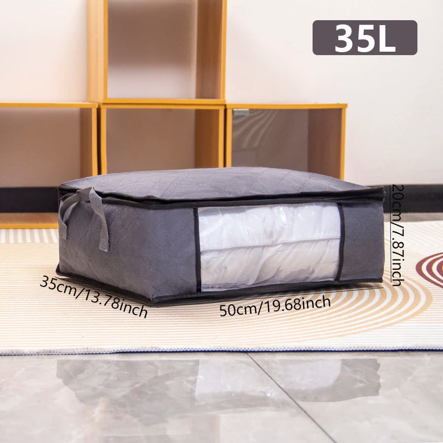 New fabric thickened non-woven fabric portable reinforced household foldable storage basket large capacity clothes quilt storage