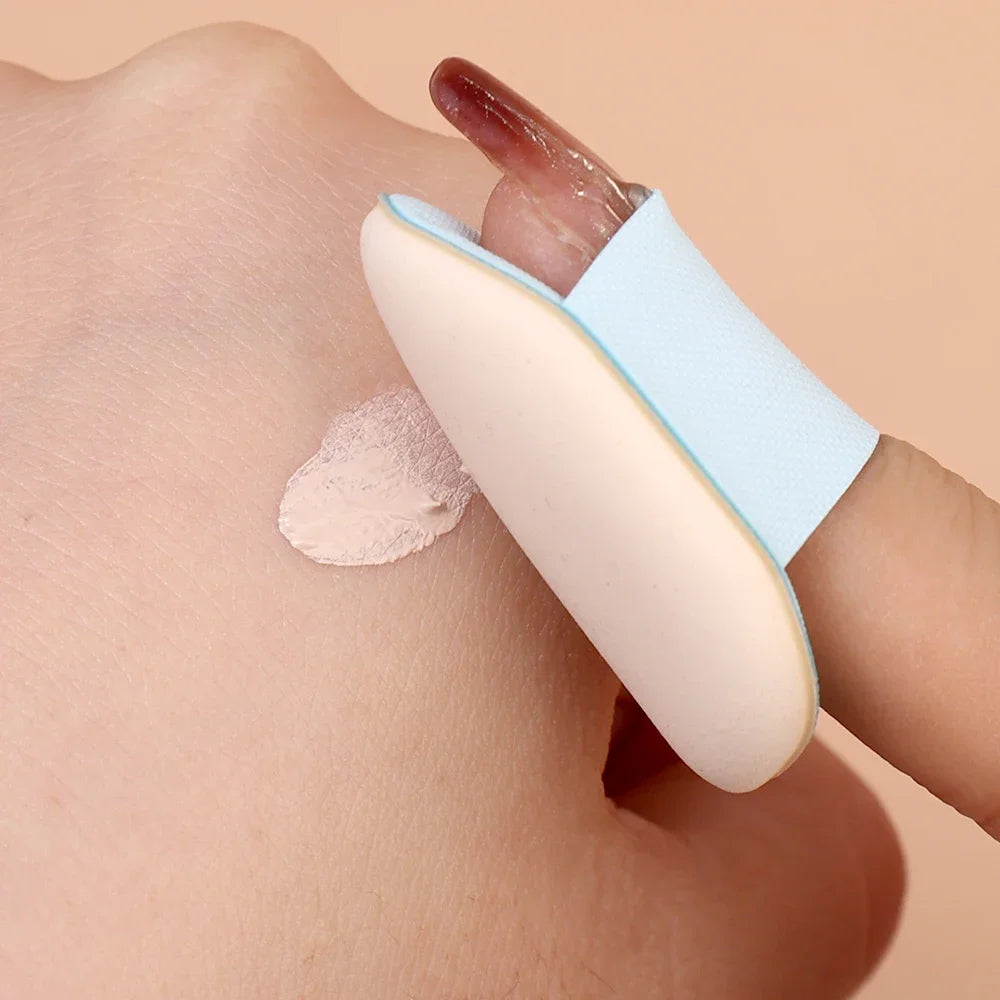 Finger Thumb Makeup Puff Soft Mini Air Cushion Concealer Cosmetic Puff Liquid Foundation Blush Powder Sponge Beauty Tools 50PCS