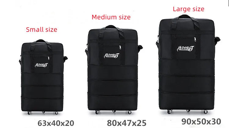 Foldable Luggage Bag  Airline Checked Bag Oxford Large Capacity Travel Universal Wheel Moving Storage Bag Rolling Packing Cubes