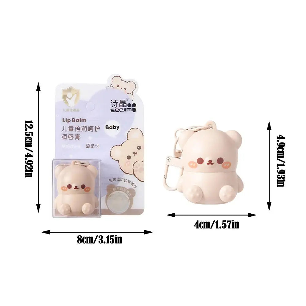 Children Fruity Lip Balm Moisturizing Anti-Dry  Anti Crack Lip Balm Baby Available Lip Care Cute Little Bear Lipstick Skin Care