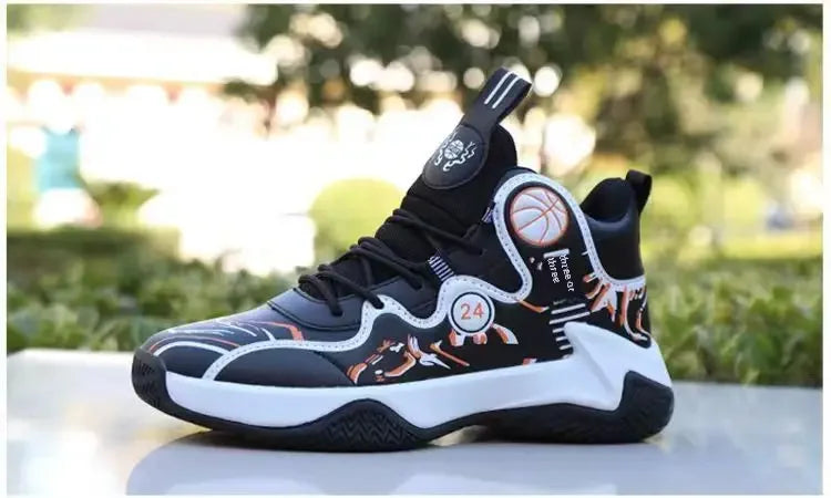 Fashionable High-top Waterproof Leather Basketball Shoes For Men Winter New Arrival Slip-on Motorcycle Boots