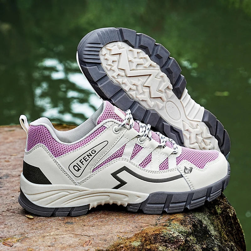 2023 Women Outdoor Casual Shoes Summer Breathable Mesh Hiking Sneakers Female Light Trekking Footwear Flat Fashion Climbing Work