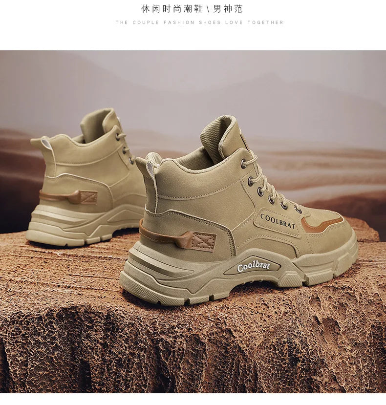 2024 Mens Boots Casual Shoes Winter Leather Designer Luxury Ankle boots Platform Work Safety shoes Sneakers botas para hombre