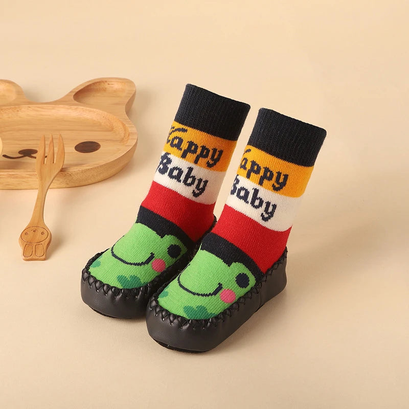 2024 New Born Baby Socks with Rubber Soles Infant Baby Girls Boys Shoes Spring Autumn Baby Floor Socks Anti Slip Soft Sole Sock