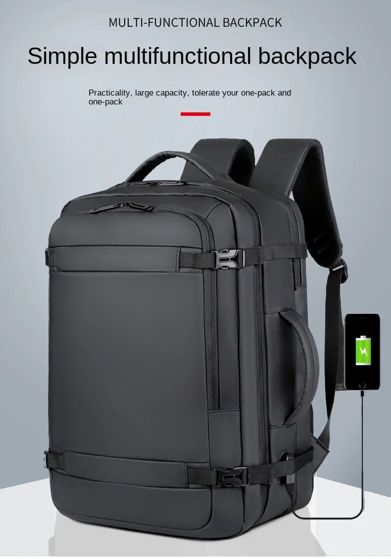 40LExpandable USB Travel Backpack, Flight Approved Carry on Bags for Airplanes,Water Resistant Durable 17-inch backpack men