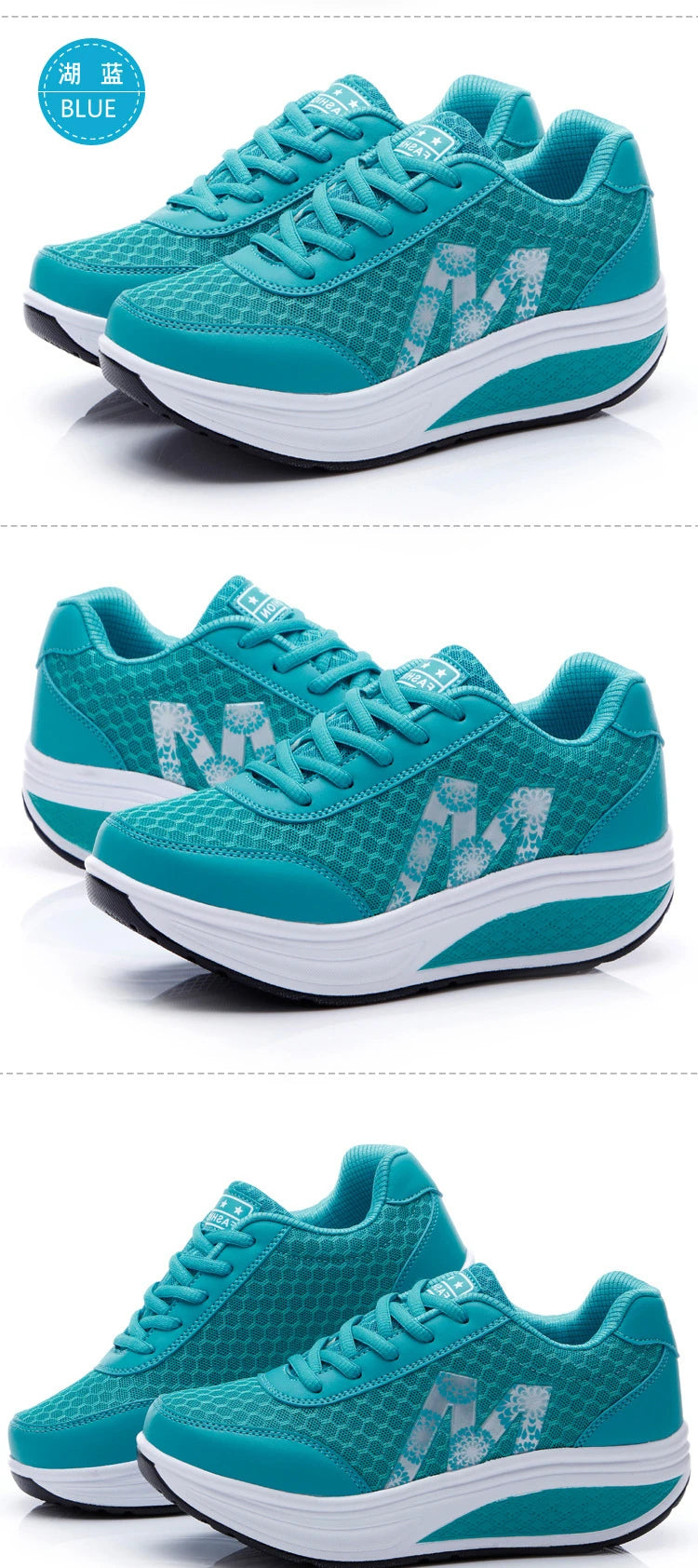 Brand Women Sports Shoes Increase Height 5cm Ladies Toning Shoe Wedge Sneakers Breathable Rocking Shoe Platform Shake Shoes