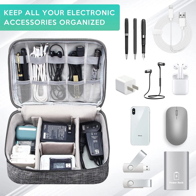 Cable Storage Bag Waterproof Digital Electronic Organizer Portable USB Data Line Charger Plug Storage Bag Travel Cable Organizer