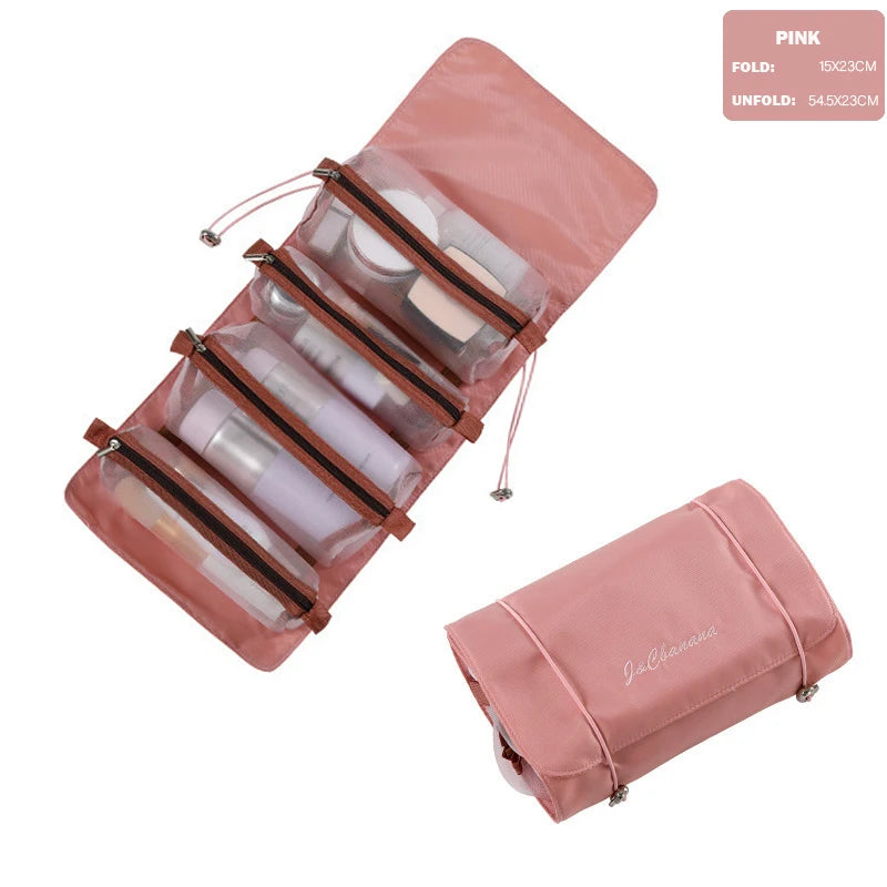 4PCS In 1 Travel Separable Cosmetic Bag Women Mesh Make Up Bags Beautician Toiletry Makeup Brushes Lipstick Storage Organizer