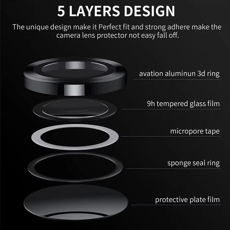 For iPhone 16 Pro Max Plus iPhone16 ProMax 5G Rear 3D Glass Matel Ring Camera Accessories iPhone16ProMax Back HD lens Protector