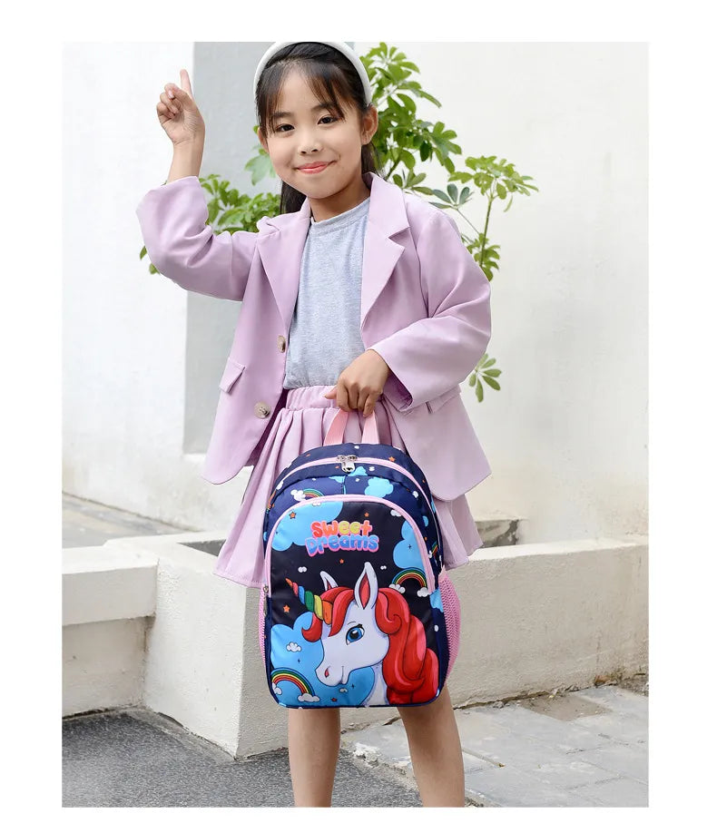 Boy Girl Cartoon Unicorn Schoolbags Lager Capacity School Backpack Kindergarten Primary School Backpacks Kawaii Kids Bag
