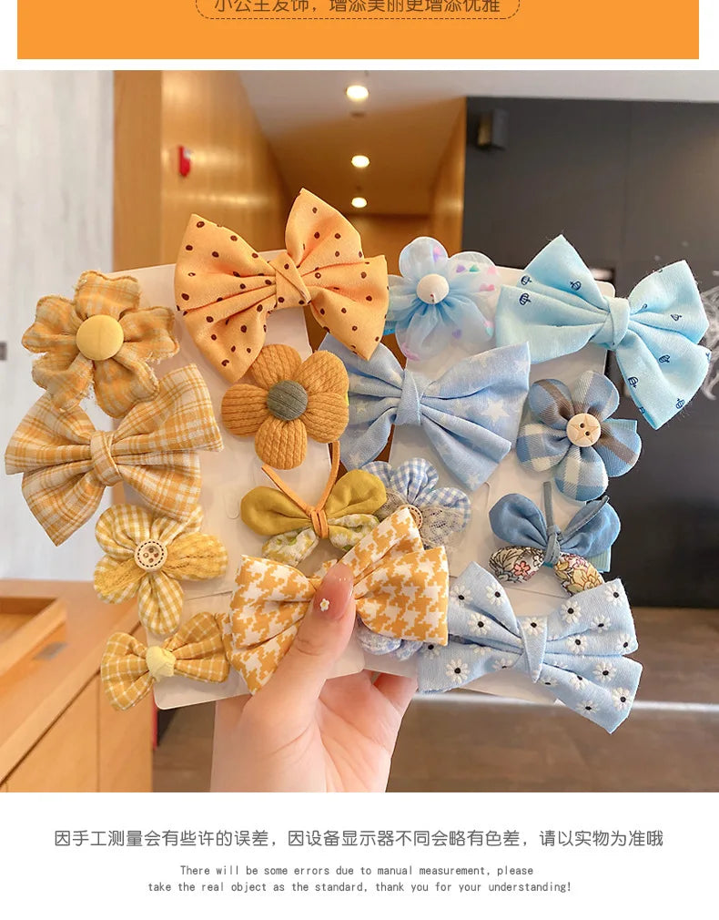 [8-Piece Set] Children's Bow Summer Hairpin Girls Hair Accessories 2022 New Clip Sweet Cute Baby Princess Headwear