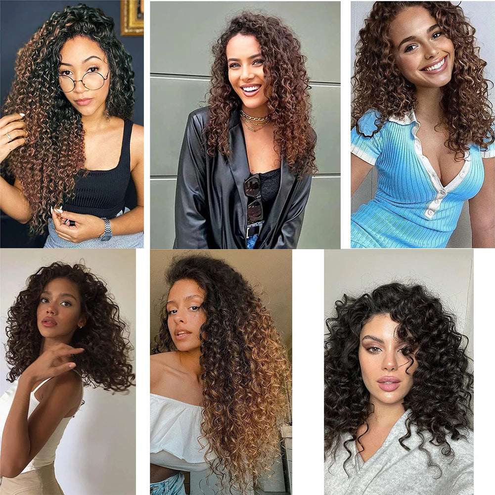 GoGo Curl Crochet Braids for Water Wave Crochet Hair for Black Women,12in Natural Black Deep Synthetic Braiding hair Extensions