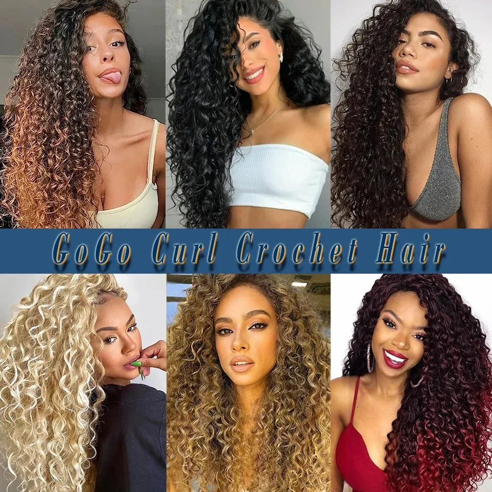 Gogo Curl 14/18 Inch Women's Synthetic Crochet Hair with Wavy Bohemian Braid Extension Wig Brown Brown Bug