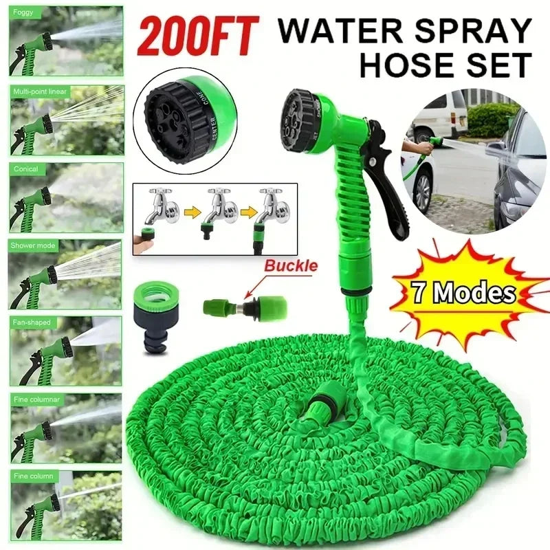 25FT-200FT Garden Hose Expandable Magic Water Pipes Home Garden Daily Watering Tools High-Pressure Car Wash Cleaning Water Gun