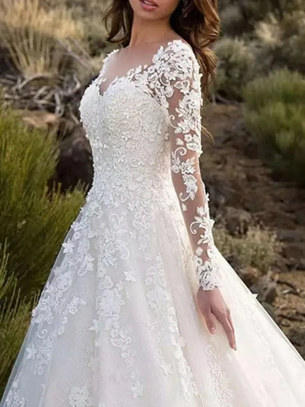 2024 Spring Summer Sexy Refined Handmade Lace Wedding Flower Trailing Large Swing Evening Dress