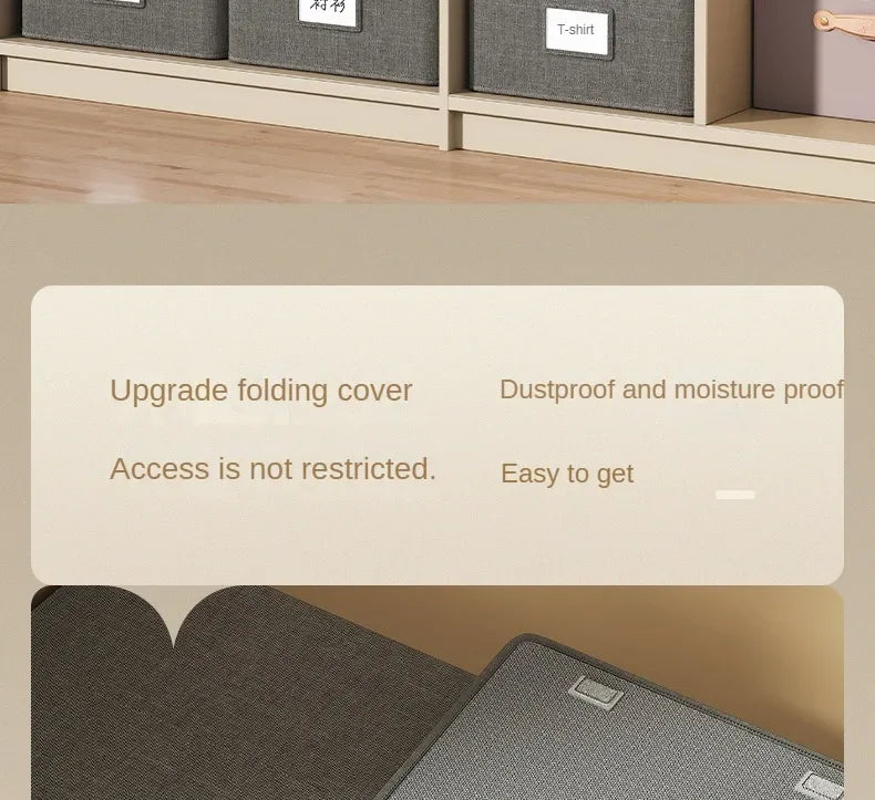 Cation Folding Conjoined Lid Organiser Large Capacity Flip Lid Organiser Household Clothes Organiser Wardrobe Storage Boxes