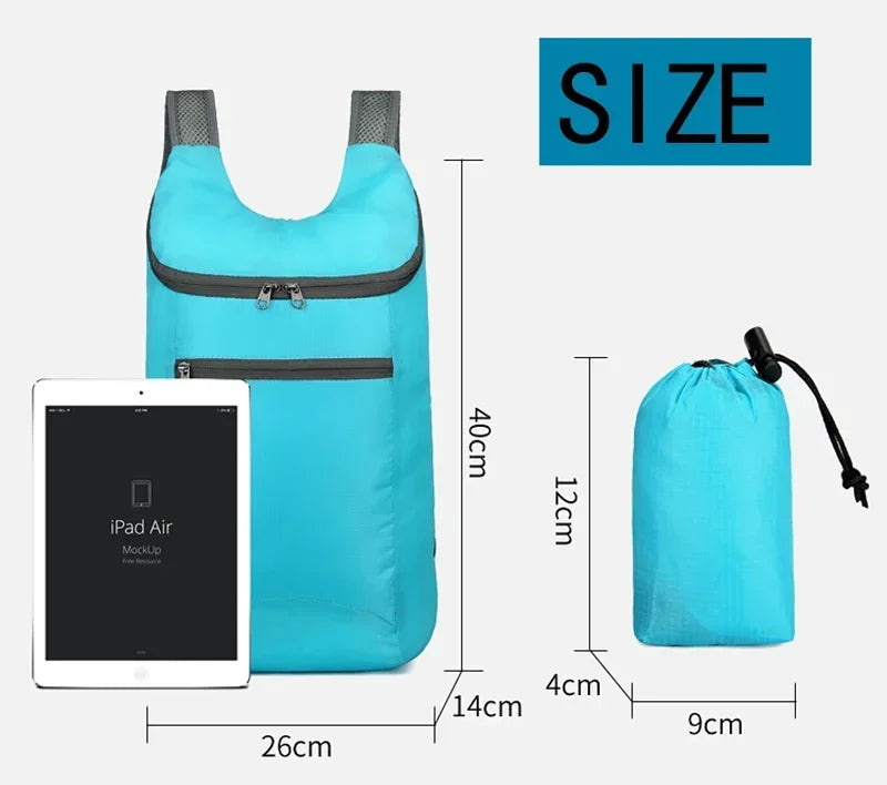 Outdoor Waterproof Bag Foldable Backpack for Women Men Camping Hiking Traveling Daypack Sport Bag Large Capacity Softback Bags
