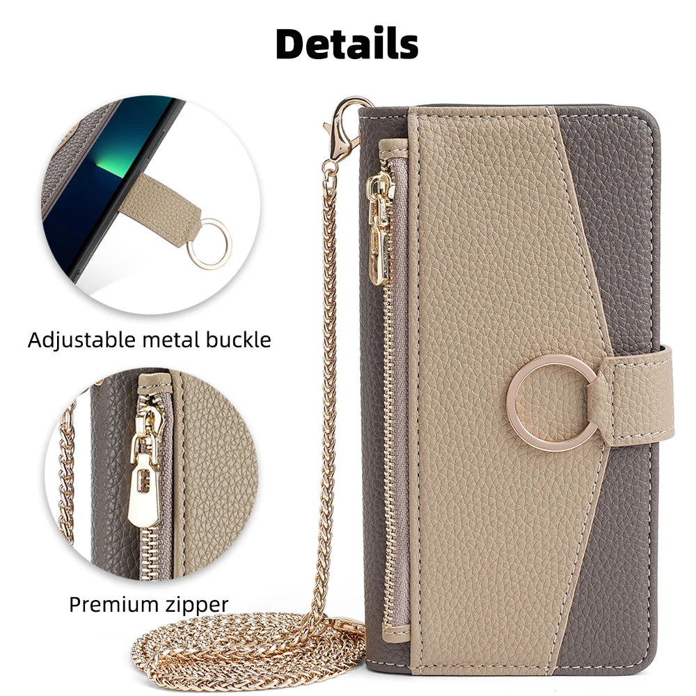 New Fashionable Multi-color Patchwork Flip Leather Phone Case with Lanyard Nokia C12 Pro X10-X20 G21-G11 G10-G20 C20 1.4