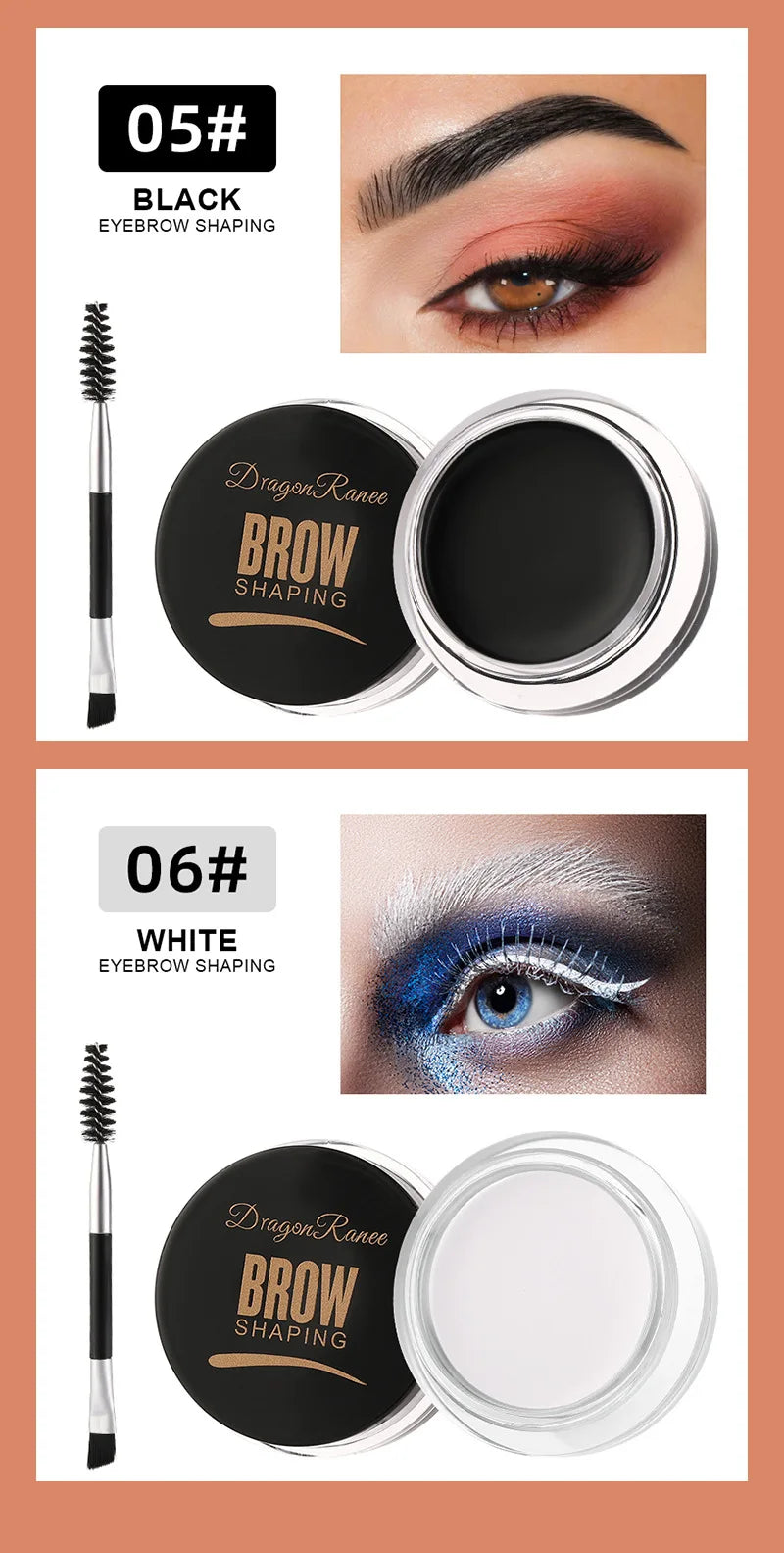 3D Wild Eyebrow Gel Wax Brow Styling Soap Waterproof Long Lasting Tint Eyebrows Enhancers Brows White Brown Makeup Cosmetic Tool