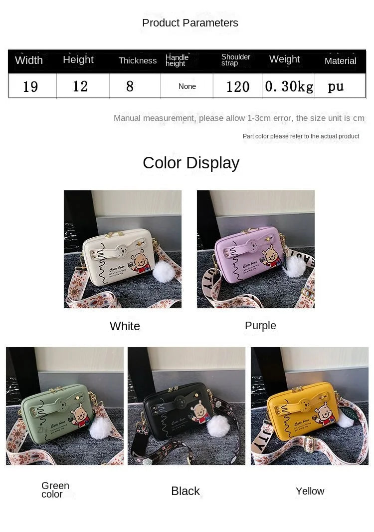 Disney New Women's Bag Luxury High Quality Women's Crossbody Shoulder Bag Cartoon Fashion Multifunctional Storage Shopping Bag