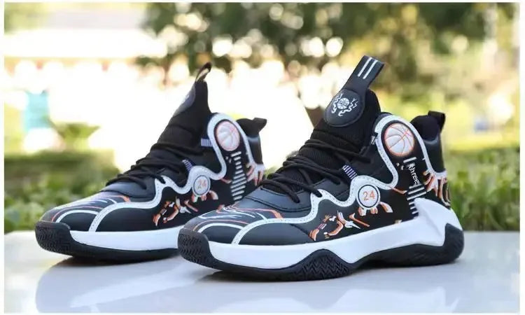 Fashionable High-top Waterproof Leather Basketball Shoes For Men Winter New Arrival Slip-on Motorcycle Boots