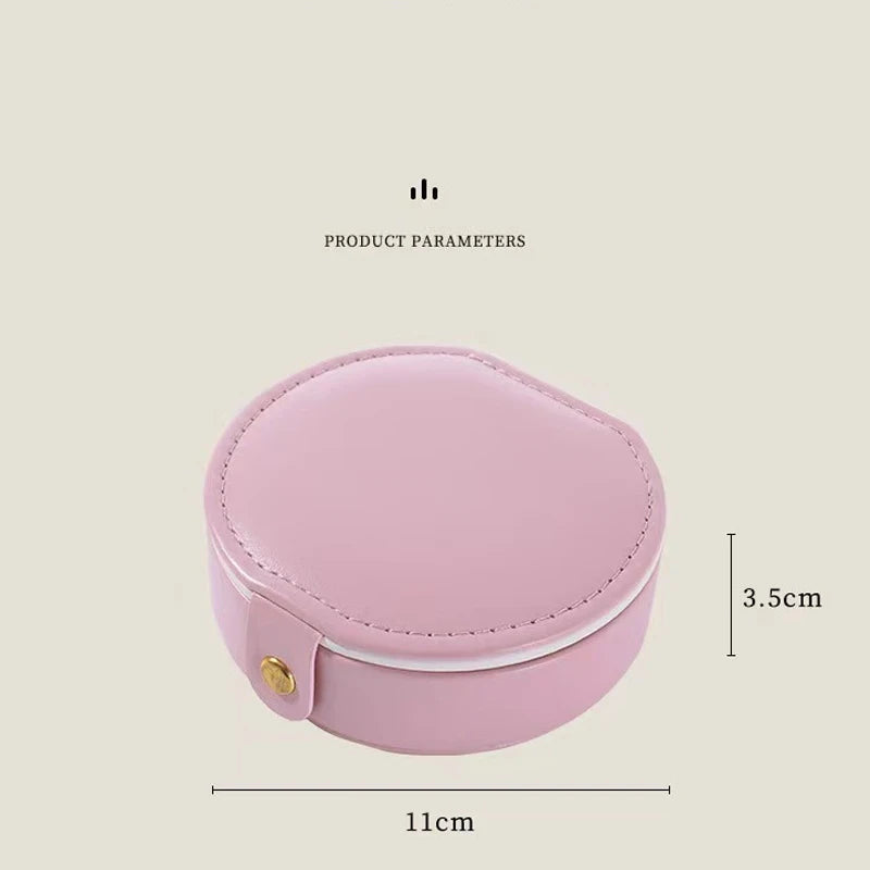 Single Layer Portable Jewelry Storage Box Ring Earring Necklace Storage Box Mini Travel Jewelry Storage Box with Mirror