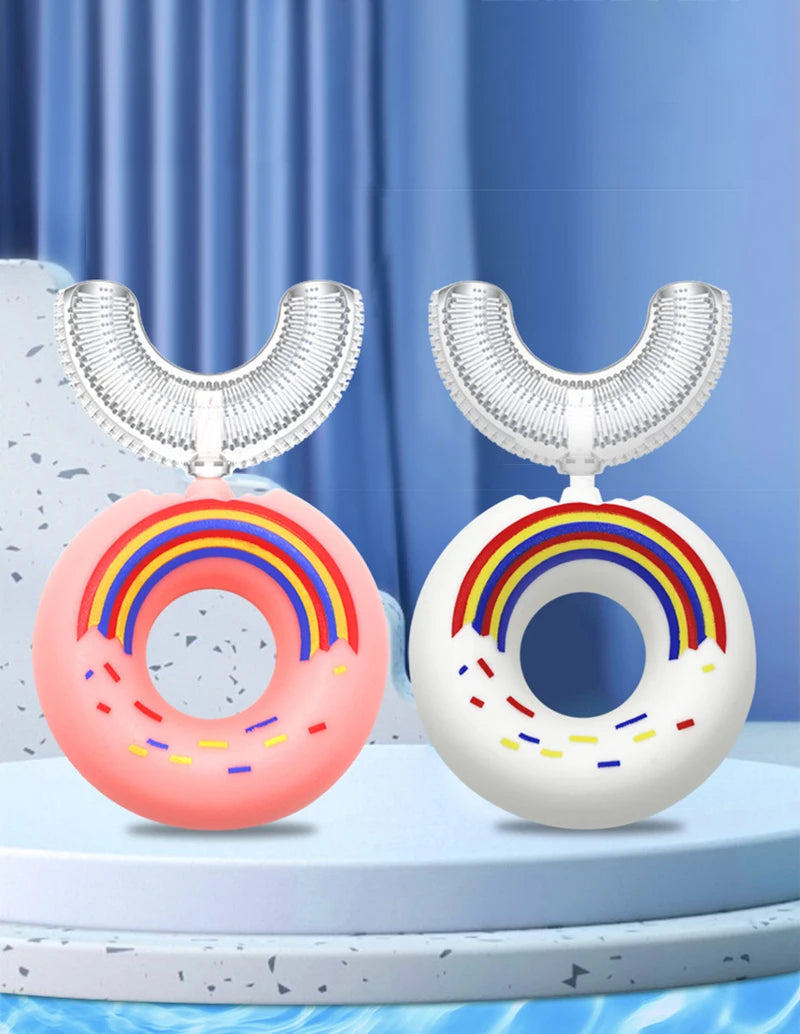 Kids U Shaped Toothbrush Silicone 360 Degree Children's Toothbrush For Teeth Cleaning Oral Care Cute Donut Brushes Teeth Care