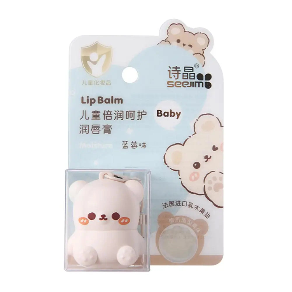 Children Fruity Lip Balm Moisturizing Anti-Dry  Anti Crack Lip Balm Baby Available Lip Care Cute Little Bear Lipstick Skin Care