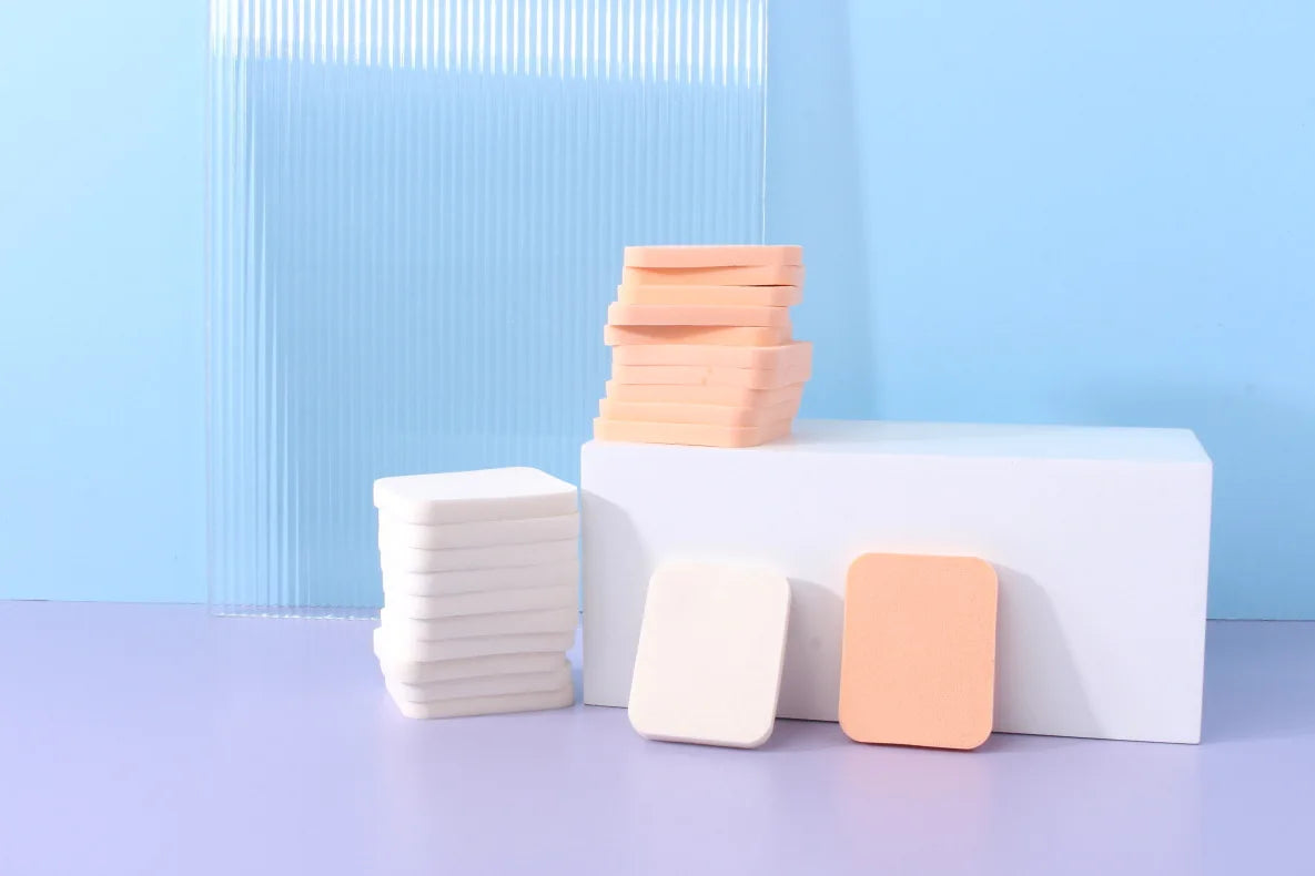 Makeup Artists Small Sponge Powder Puff Round Square Makeup Foundation Powder Puff Latex Face Puffs Dry and Wet Powder Puff