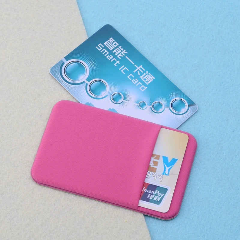 Credit Card Wallet Holder Pocket Stick-On Adhesive Elastic Tool