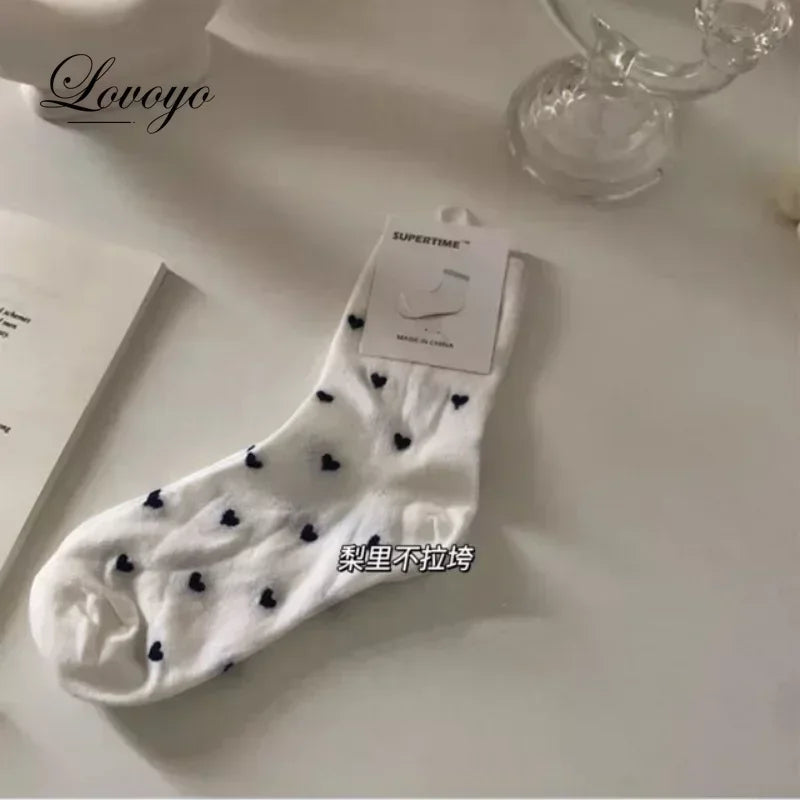 INS Fashion Socks Hip Hop Skateboard Striped Mid Tube Socks Solid Color Breathable Cotton Sock Women Cute Socks