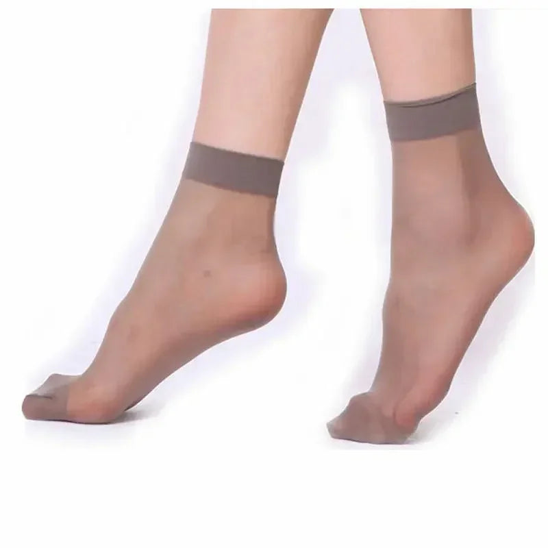 Summer Socks Skin Color Transparent Ultrathin Women Crystal Silk Socks Nylon Ladies Female Summer Short Ankle Sock Meias
