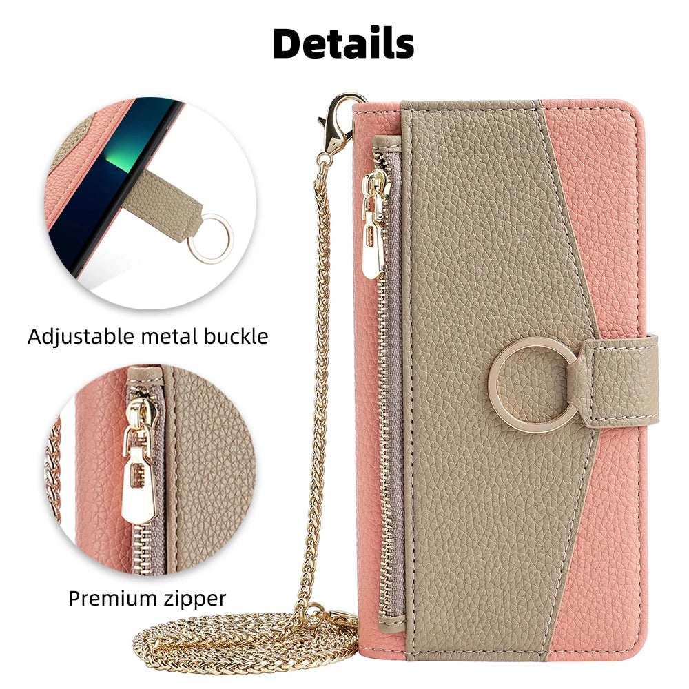 New Fashionable Multi-color Patchwork Flip Leather Phone Case with Lanyard Nokia C12 Pro X10-X20 G21-G11 G10-G20 C20 1.4