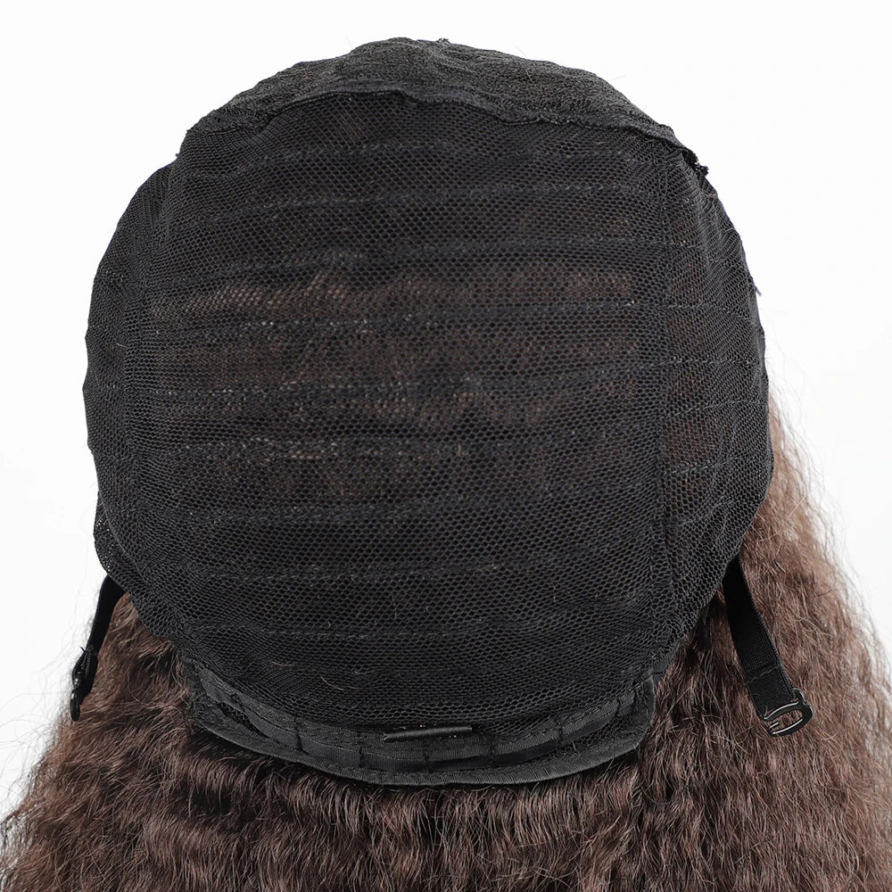 Long Puffy Kinky Curly Synthetic Wigs for Women Black Brown Color Synthetic Curly Hair Wigs Afro Kinky Curly Synthetic Hair Wigs