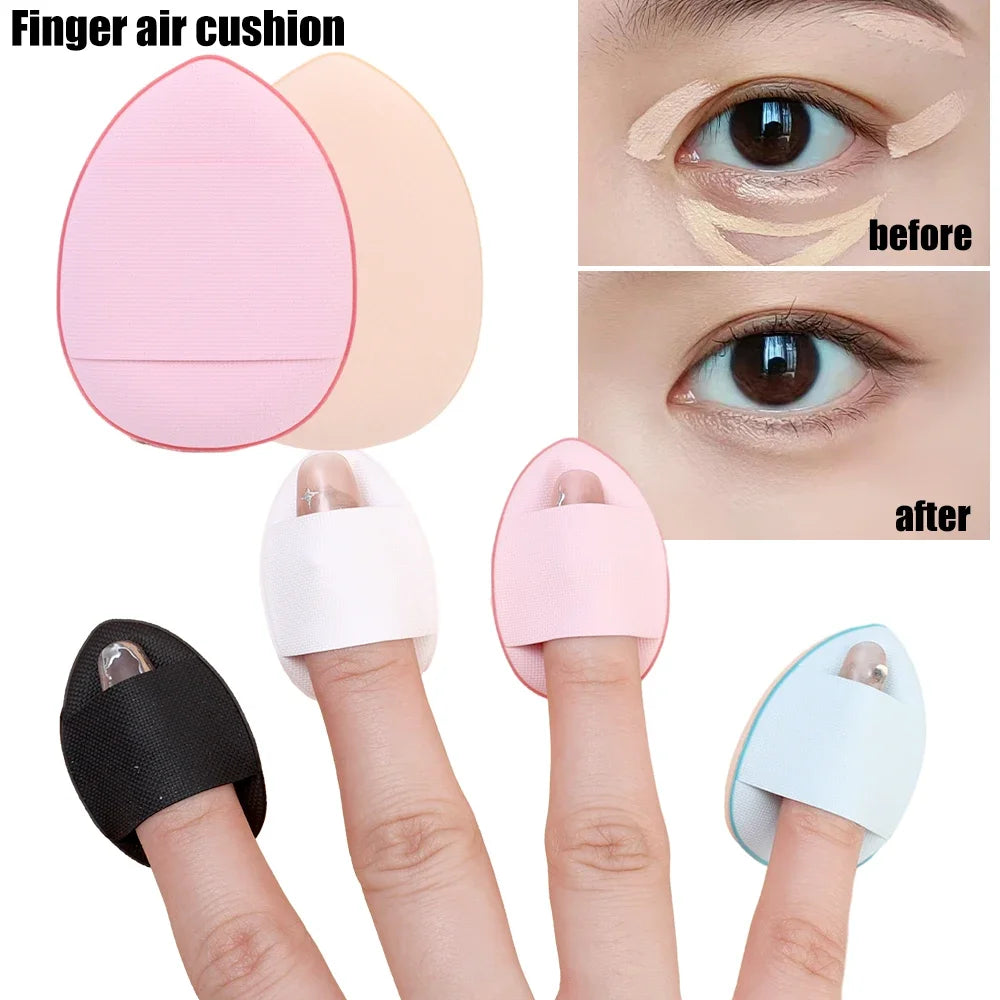 Finger Thumb Makeup Puff Soft Mini Air Cushion Concealer Cosmetic Puff Liquid Foundation Blush Powder Sponge Beauty Tools 50PCS