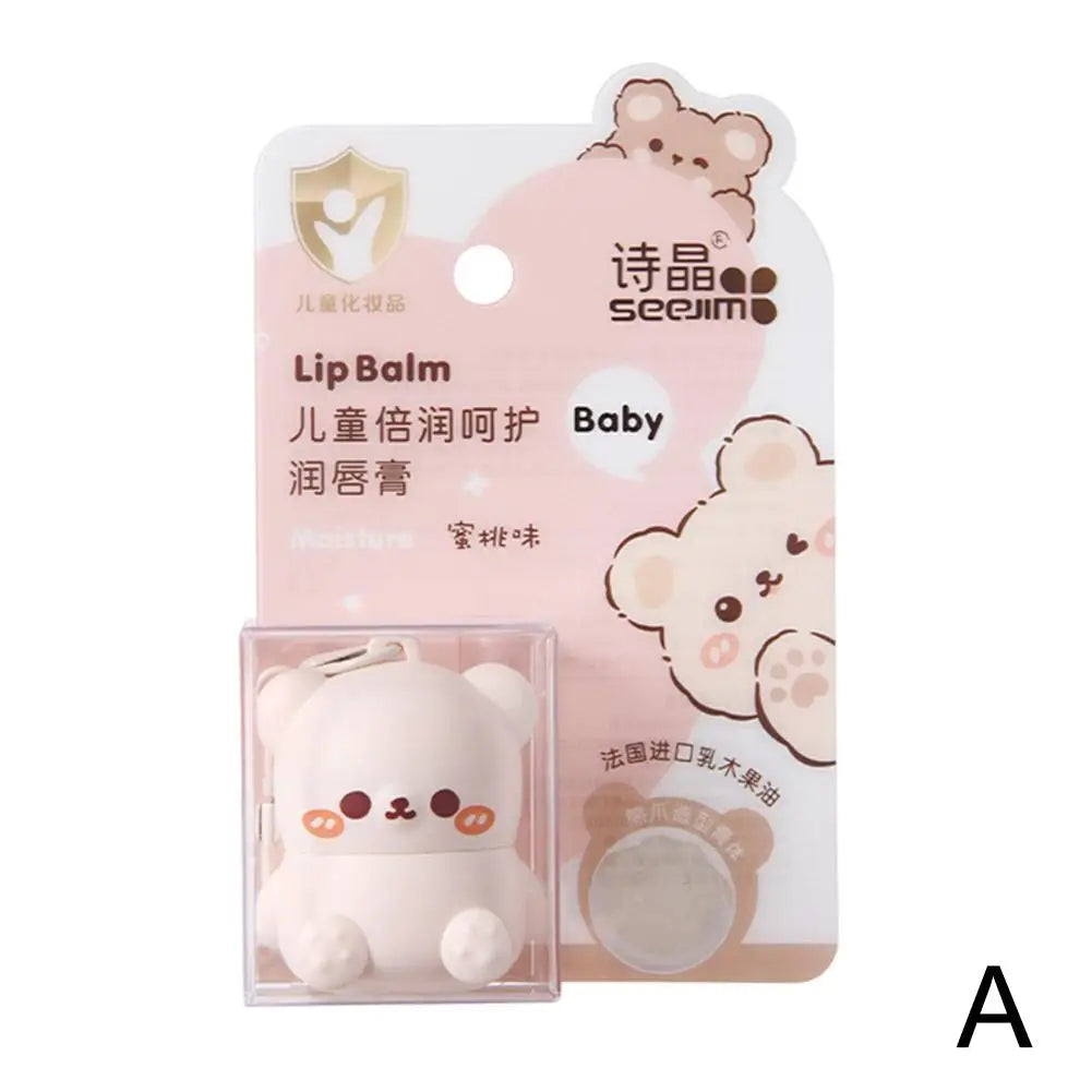 Children Fruity Lip Balm Moisturizing Anti-Dry  Anti Crack Lip Balm Baby Available Lip Care Cute Little Bear Lipstick Skin Care