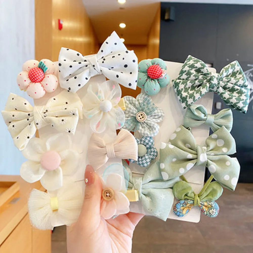 [8-Piece Set] Children's Bow Summer Hairpin Girls Hair Accessories 2022 New Clip Sweet Cute Baby Princess Headwear
