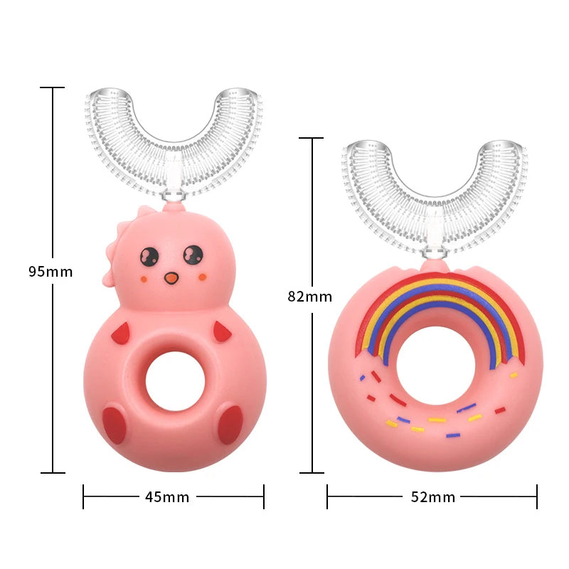Kids U Shaped Toothbrush Silicone 360 Degree Children's Toothbrush For Teeth Cleaning Oral Care Cute Donut Brushes Teeth Care