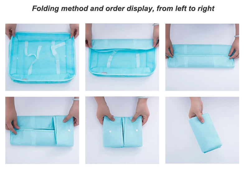 7/8/9 PCS New Set Travel Organizer Storage Bags Large Capacity Suitcase Storage Luggage Clothes Sorting Organizer Set Shoe Pouch