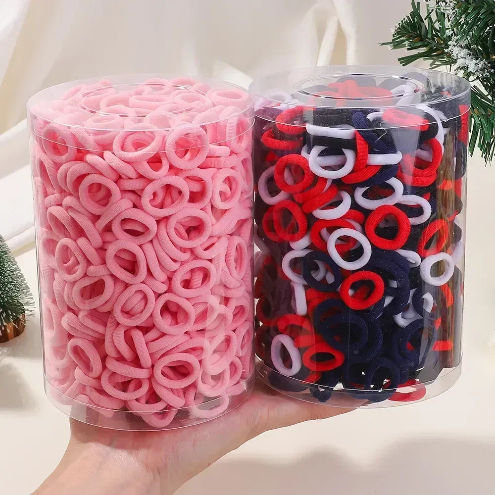 200PCS Baby Girls Colorful Nylon Elastic Hair Bands Ponytail Hold Small Hair Tie Rubber Bands Scrunchie Hair Accessories Gifts