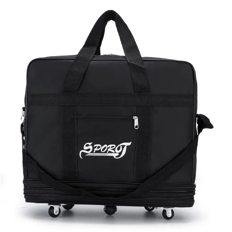 Foldable Luggage Bag  Airline Checked Bag Oxford Large Capacity Travel Universal Wheel Moving Storage Bag Rolling Packing Cubes
