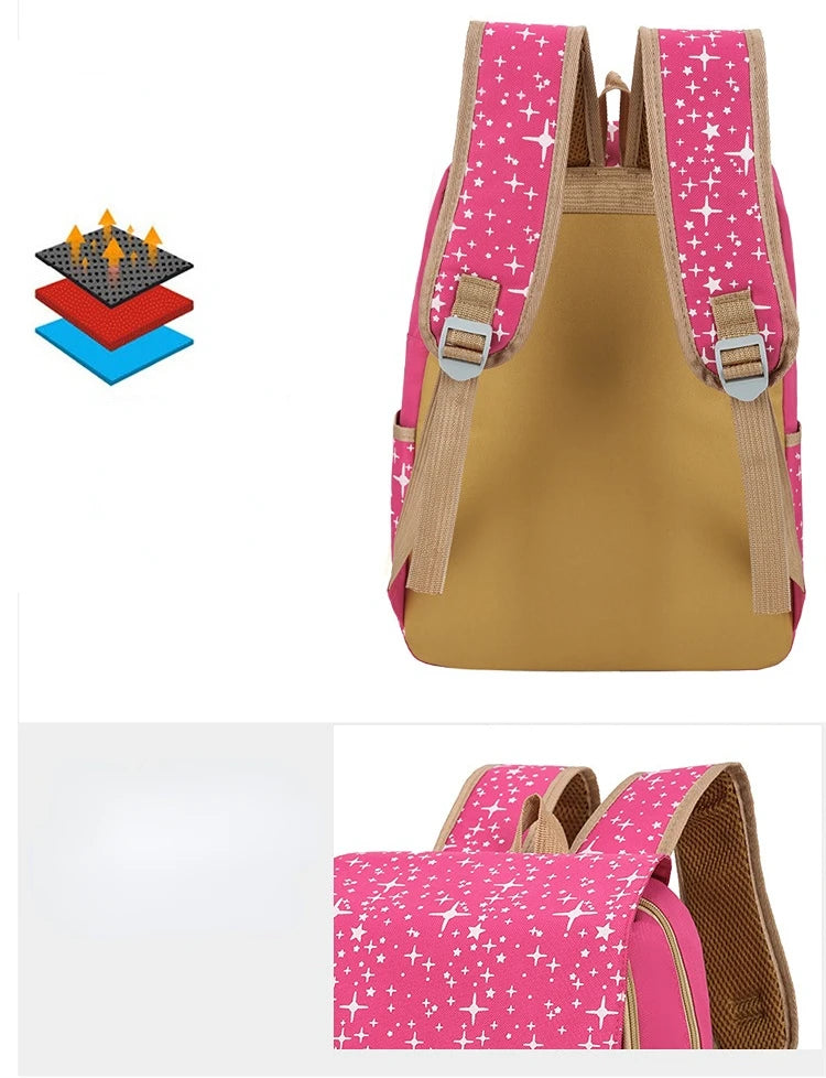 Student Backpack Three Piece Canvas Schoolbag Academic Style High Capacity Backpack for Boys and Girls Junior School Backpack