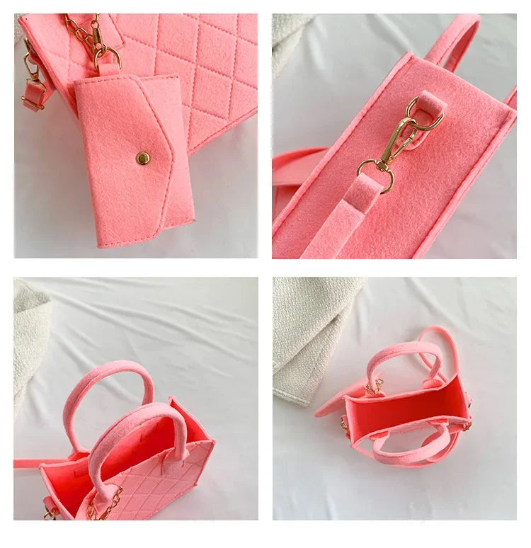 New Zipper Messenger Bag Solid Color Felt Women Shoulder Bag Luxury Designer Handbag Casual Crossbody Bags for Women